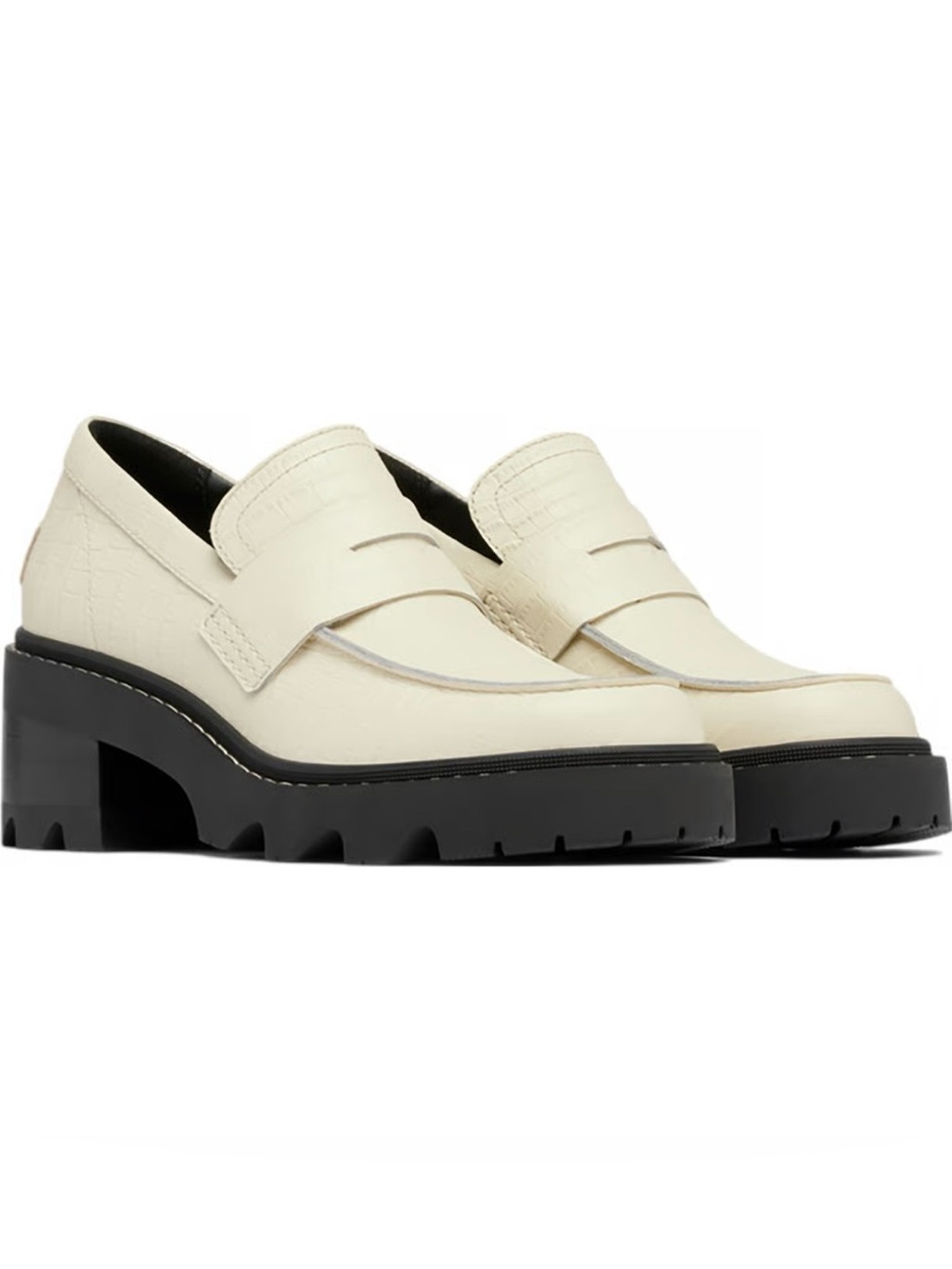 Sorel Joan Now Waterproof City Loafer in Chalk and Black